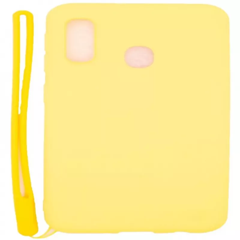 Evelatus Samsung A20e Soft Touch Silicone Case with Strap Yellow