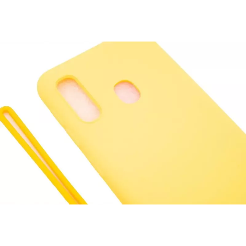 Evelatus Samsung A20e Soft Touch Silicone Case with Strap Yellow