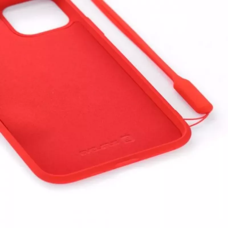 Evelatus Apple iPhone 11 Pro Soft Touch Silicone Case with Strap Red