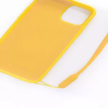 Evelatus Apple iPhone 11 Pro Soft Touch Silicone Case with Strap Yellow