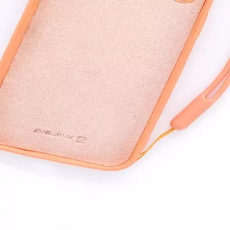 Evelatus Apple iPhone XR Soft Touch Silicone Case with Strap Pink