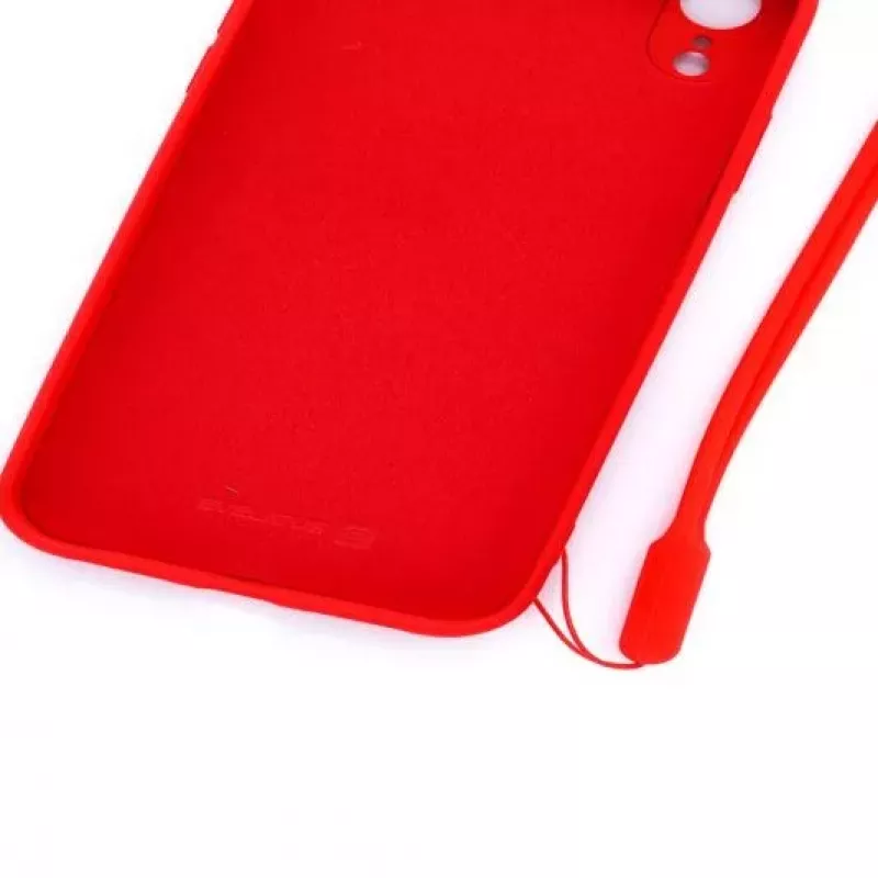 Evelatus Apple iPhone XR Soft Touch Silicone Case with Strap Red
