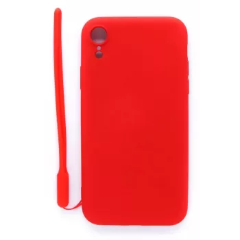 Evelatus Apple iPhone XR Soft Touch Silicone Case with Strap Red
