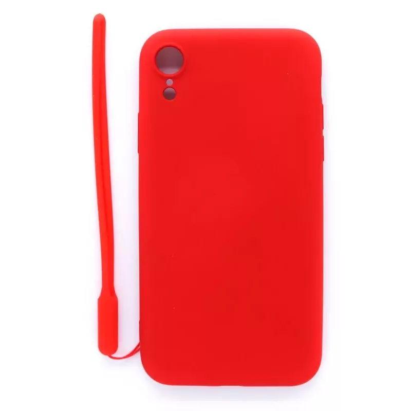 Evelatus Apple iPhone XR Soft Touch Silicone Case with Strap Red
