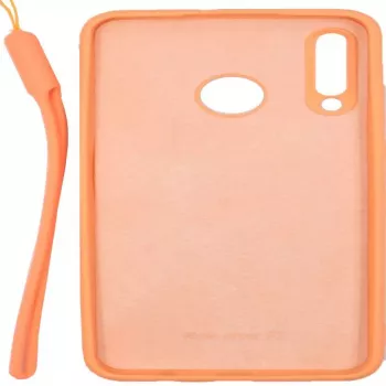 Evelatus Huawei P30 Lite Soft Touch Silicone Case with Strap Pink
