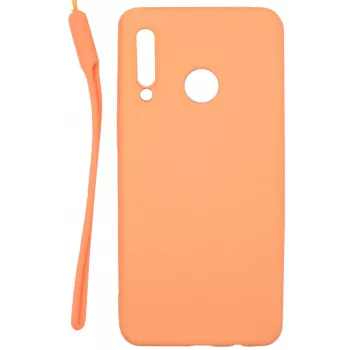 Evelatus Huawei P30 Lite Soft Touch Silicone Case with Strap Pink
