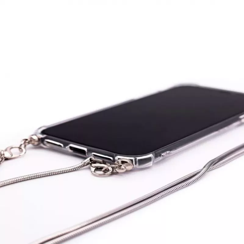 Evelatus Samsung Galaxy S10e Silicone Transparent with Necklace TPU Space Gray