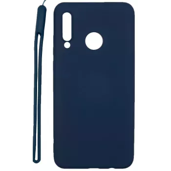 Evelatus Huawei P30 Lite Soft Touch Silicone Case with Strap Dark Blue
