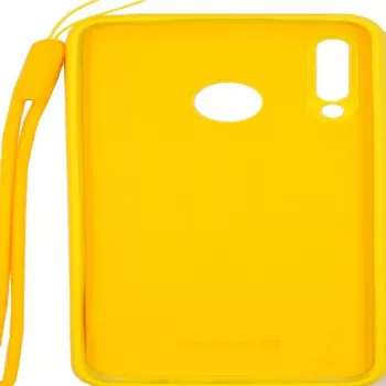 Evelatus Huawei P30 Lite Soft Touch Silicone Case with Strap Yellow