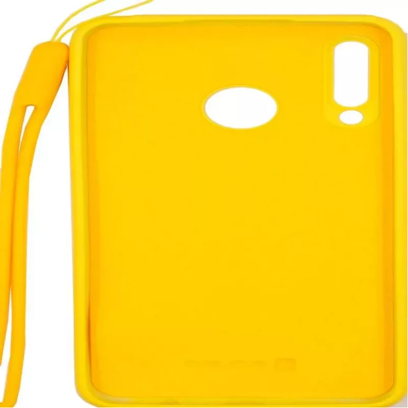 Evelatus Huawei P30 Lite Soft Touch Silicone Case with Strap Yellow