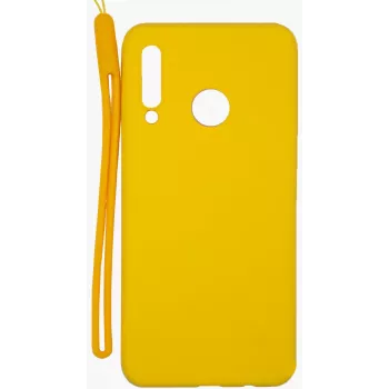 Evelatus Huawei P30 Lite Soft Touch Silicone Case with Strap Yellow