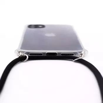 Evelatus Apple iPhone 11 Pro Max dėklas su virvele, juodas permatomas