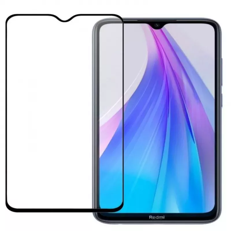 Evelatus Xiaomi Redmi Note 8T 2.5D Grūdinto stiklo ekrano apsauga (visiškai lipni) – juodas rėmelis