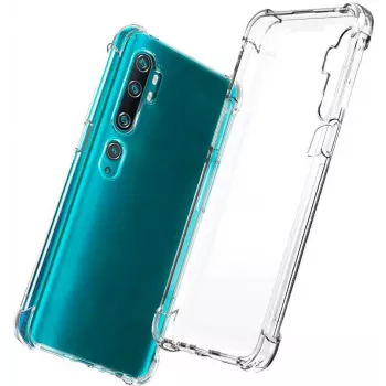 Evelatus Xiaomi Mi Note 10 karinis smūgiams atsparus silikoninis dėklas TPU permatomas