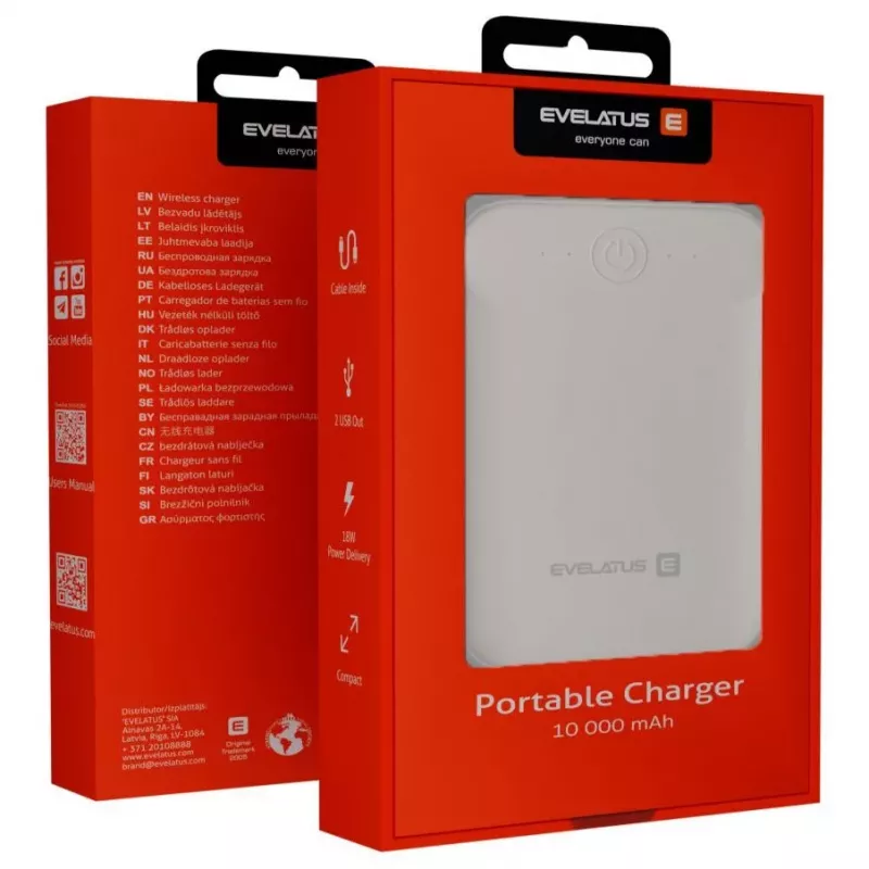 Evelatus Power Bank EPB07 10000 mAh White