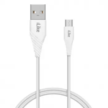 iLike įkrovimo laidas MicroUSB ICM01 baltas