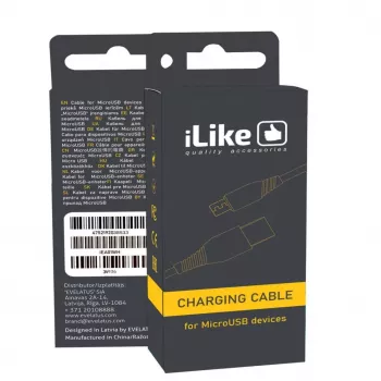 iLike įkrovimo laidas MicroUSB ICM01 juodas