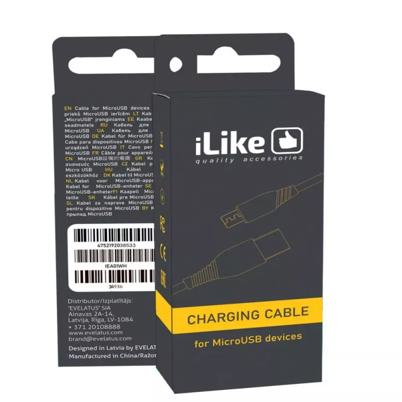 iLike įkrovimo laidas MicroUSB ICM01 juodas