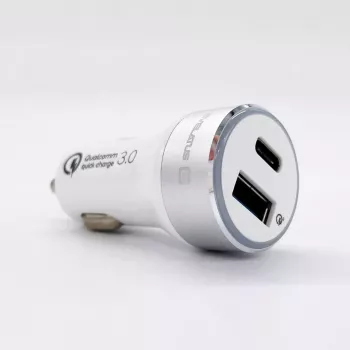 Evelatus Quick Car Charger QCC03 White - QC3.0 30W Dual USB