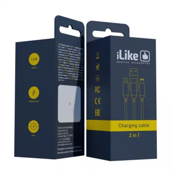 iLike Charging Cable 3 in 1 CCI02 Blue
