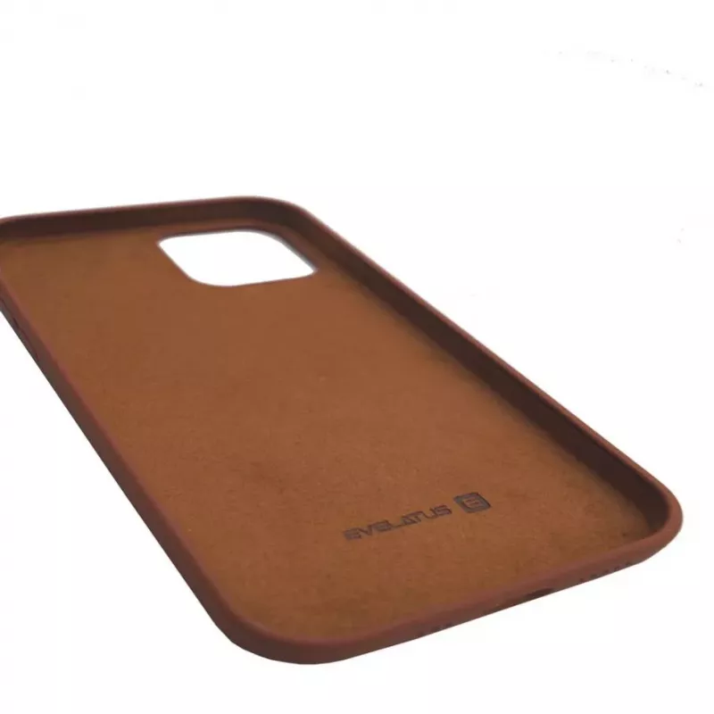 Evelatus Apple iPhone 12/12 Pro Premium Soft Touch Silicone Case Dark Coffee