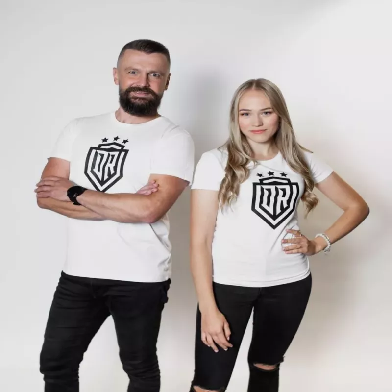 Moteriški marškinėliai Dinamo DINAMO su juodu spaudiniu XS balti