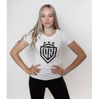 Moteriški marškinėliai Dinamo DINAMO su juodu spaudiniu XS balti