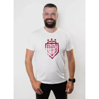 Dinamo vyriški marškinėliai XL «DINAMO» su raudonu metalizuotu spaudiniu balti