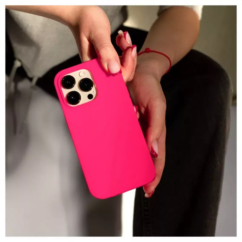 Evelatus Apple iPhone 14 Pro Max 6.7 Premium Soft Touch Silicone Case Rosy Red