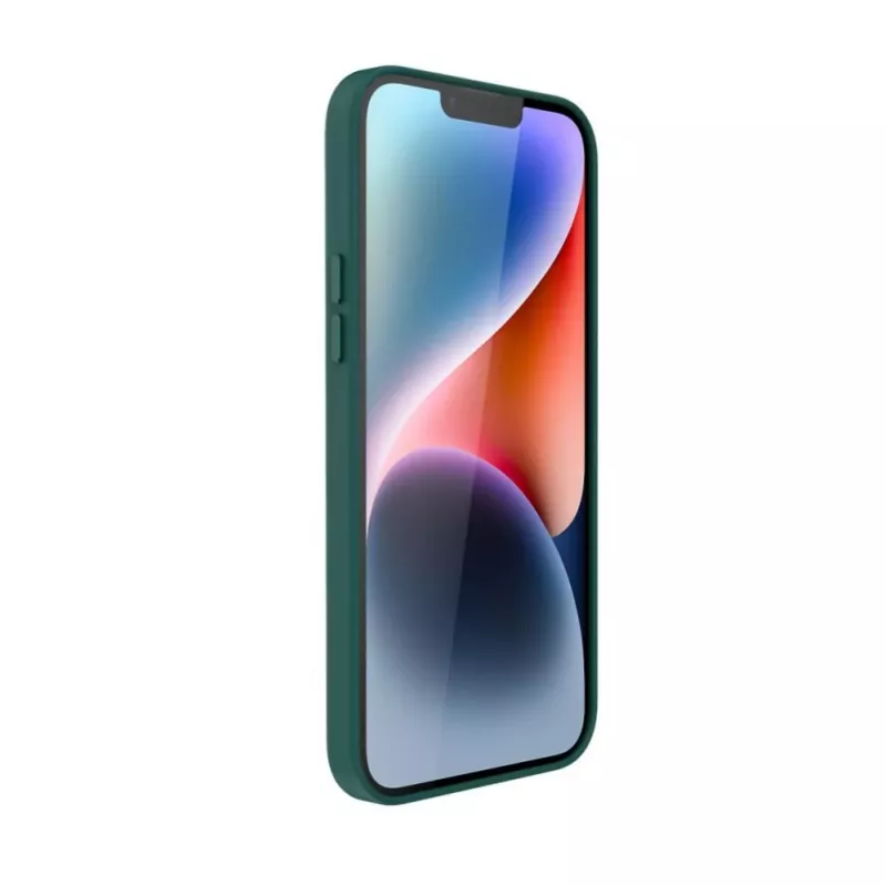 Evelatus Apple iPhone 14 Plus Natūralios odos dėklas su MagSafe tamsiai žalias