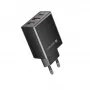 EVELATUS Travel Charger EU Wall 3 Ports 32W USB-C / USB-A2 ETC06 Black