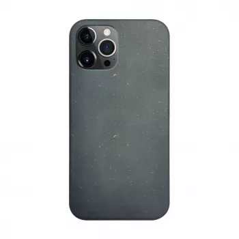 iLike Apple iPhone 12 / 12 Pro Silicone Plastic Case Eco Print Design Black