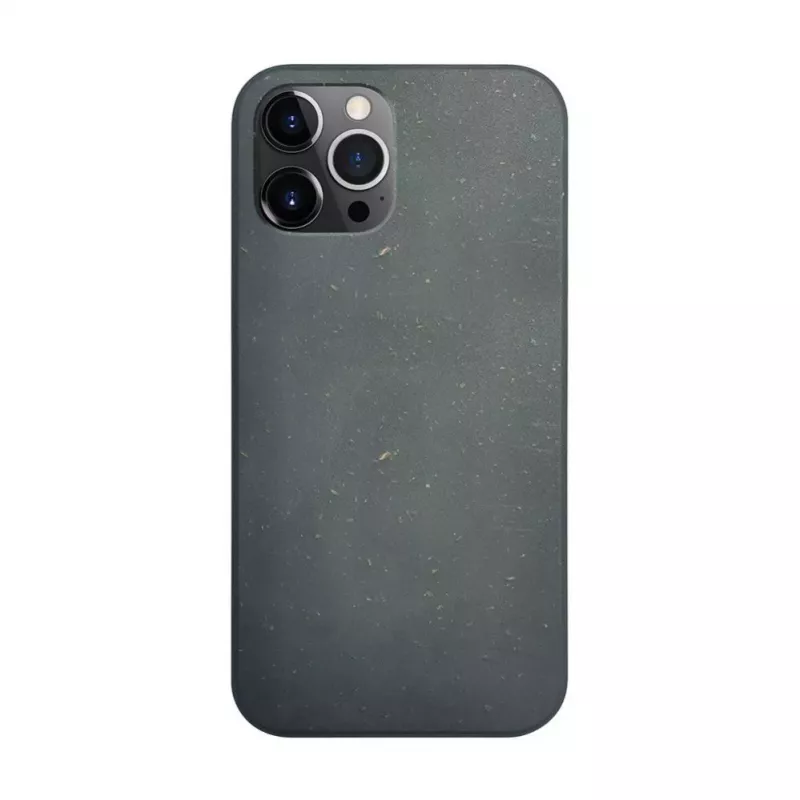 iLike Apple iPhone 12 Pro Max Silikoninis plastikinis dėklas Eco Print dizainas Juodas