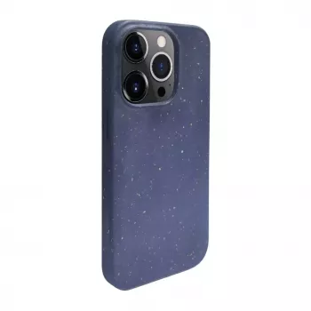 iLike Apple iPhone 13 Pro Max Silicone Plastic Case Eco Print Design Blue