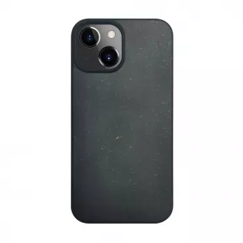 iLike Apple iPhone 14 Silicone Plastic Case Eco Print Design Black