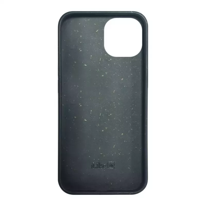 iLike Apple iPhone 14 Silicone Plastic Case Eco Print Design Black