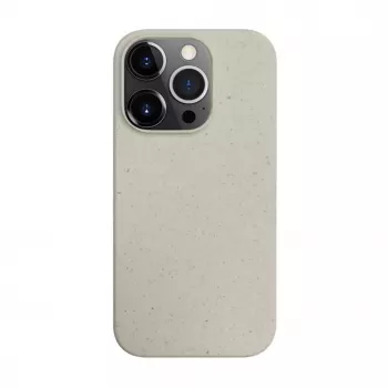 iLike Apple iPhone 14 Pro Max Silicone Plastic Case Eco Print Design White