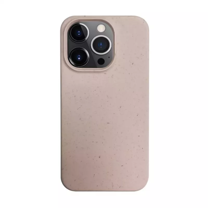 iLike Apple iPhone 14 Pro Max Silikoninis plastikinis dėklas Eco Print dizainas Smėlio spalvos