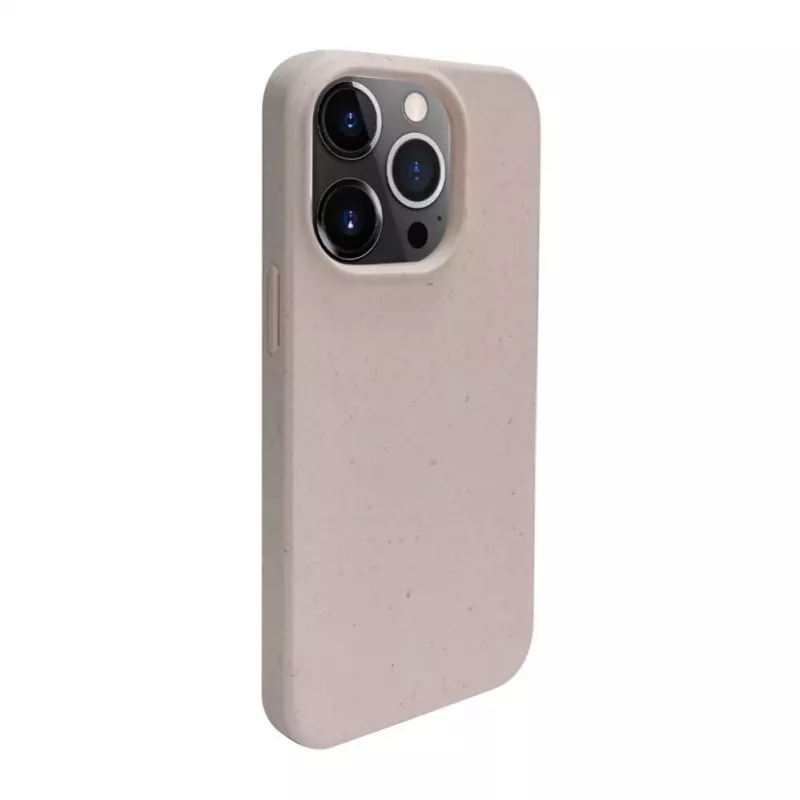 iLike Apple iPhone 14 Pro Max Silikoninis plastikinis dėklas Eco Print dizainas Smėlio spalvos
