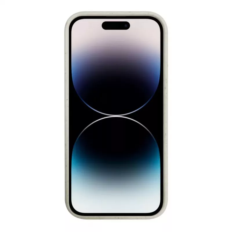 iLike Apple iPhone 14 Pro Silicone Plastic Case Eco Print Design White