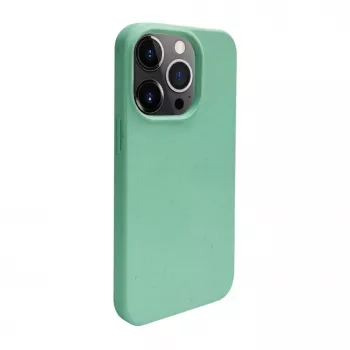 iLike Apple iPhone 14 Pro Silicone Plastic Case Eco Print Design Flower Green