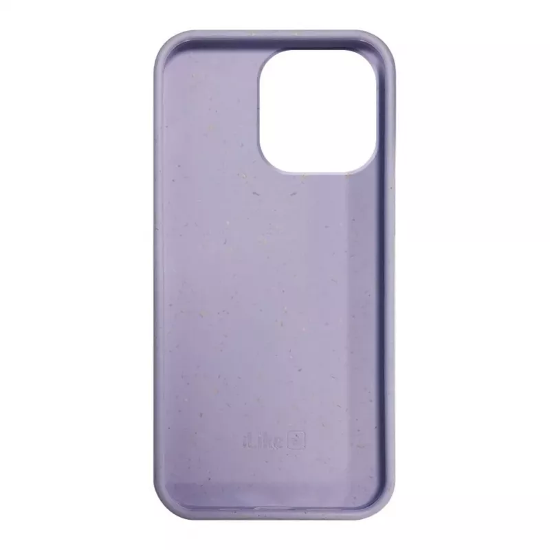 iLike Apple iPhone 14 Pro Silicone Plastic Case Eco Print Design Flower Purple