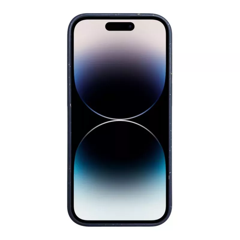 iLike Apple iPhone 14 Pro Silicone Plastic Case Eco Print Design Blue