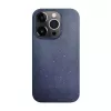 iLike Apple iPhone 14 Pro Max Silicone Plastic Case Eco Print Design Blue