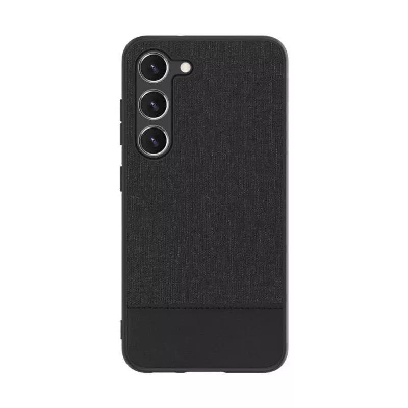 iLike Samsung Galaxy S23 plastikinės odos galinis dangtelis juodas