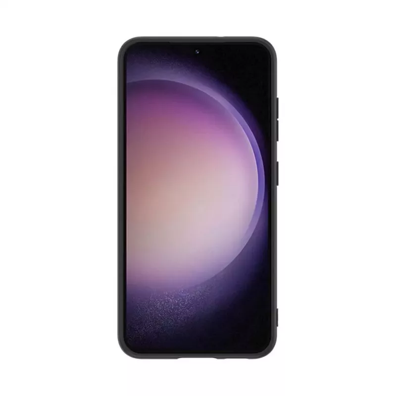 iLike Samsung Galaxy S23 plastikinės odos galinis dangtelis juodas