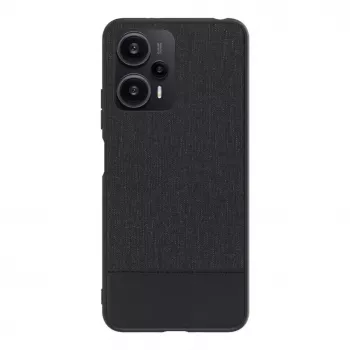 iLike Xiaomi Redmi Note 12 / Poco X5 Plastikinės Odos Nugarėlės Dangtelis Juodas
