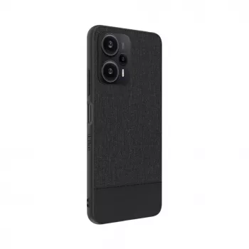 iLike Xiaomi Redmi Note 12 / Poco X5 Plastikinės Odos Nugarėlės Dangtelis Juodas