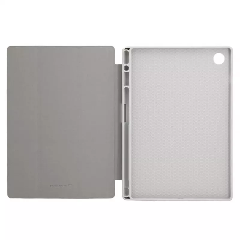 Evelatus Galaxy Tab A8 10.5 (2021) Book Cover su imituotu mikropluošto vidumi sidabrinė