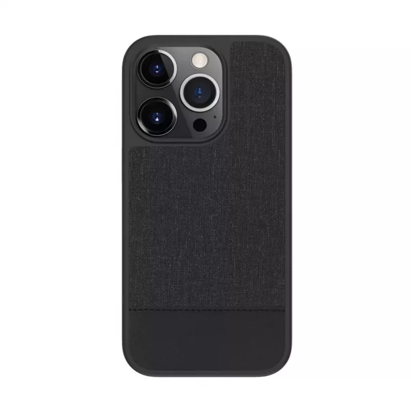 Evelatus Apple iPhone 15 Pro Plastic Leather MagSafe Back Cover Black
